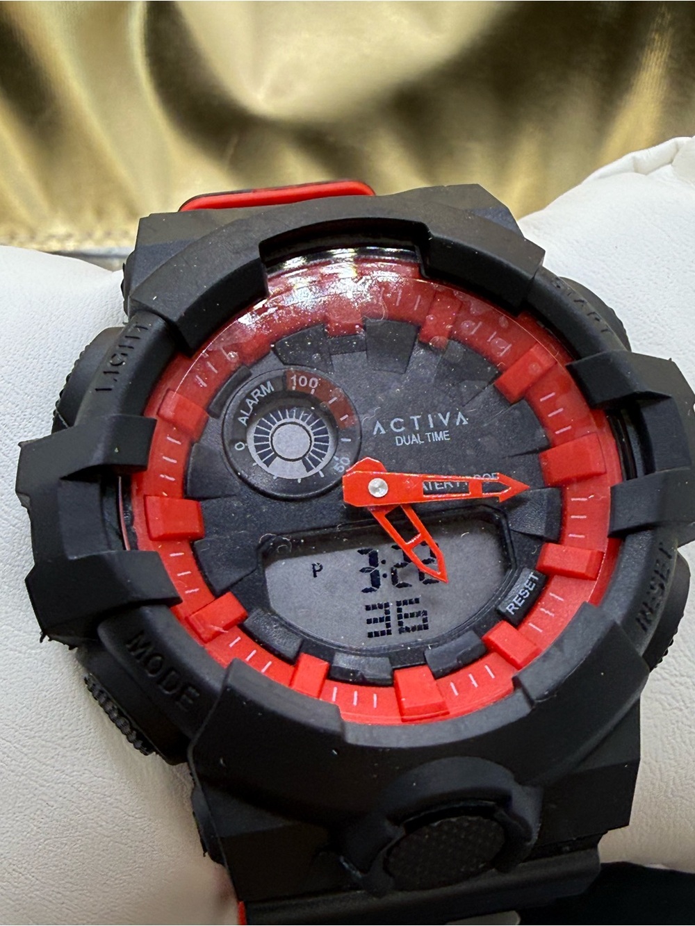Ativa Black & Red Dual-Time Sport Watch